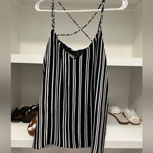H&M black and white striped tank blouse